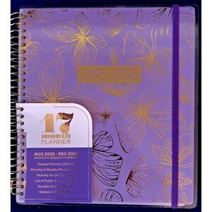 17 Month Planner BUTTERFLY Aug 2025 - Dec 2026 Weekly Planning Note Page Gift